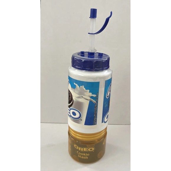 Vintage Only OREO NABISCO Water Bottle W Attached Cookie Stash Cup COUNTRYSIDE - Picture 2 of 6